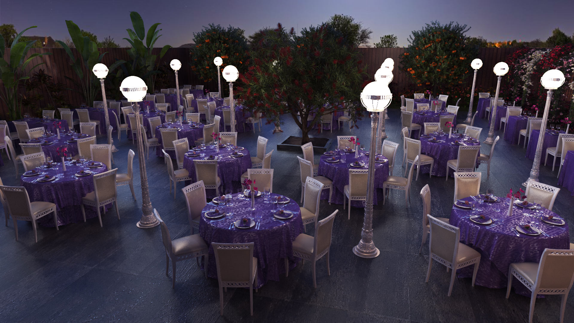Rendu 3d - Design et décoration d'un restaurant romantique - Graphiste architecture freelance