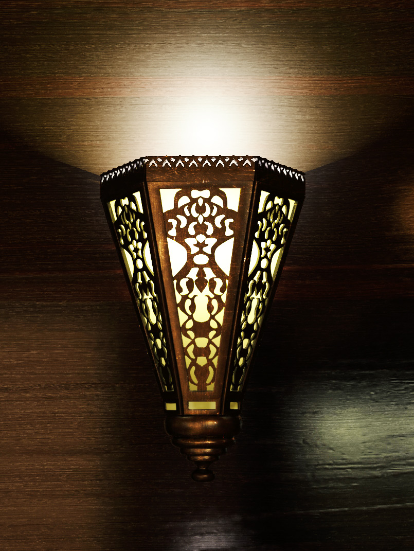 Graphiste Modélisation 3d luminaires, applique arabe