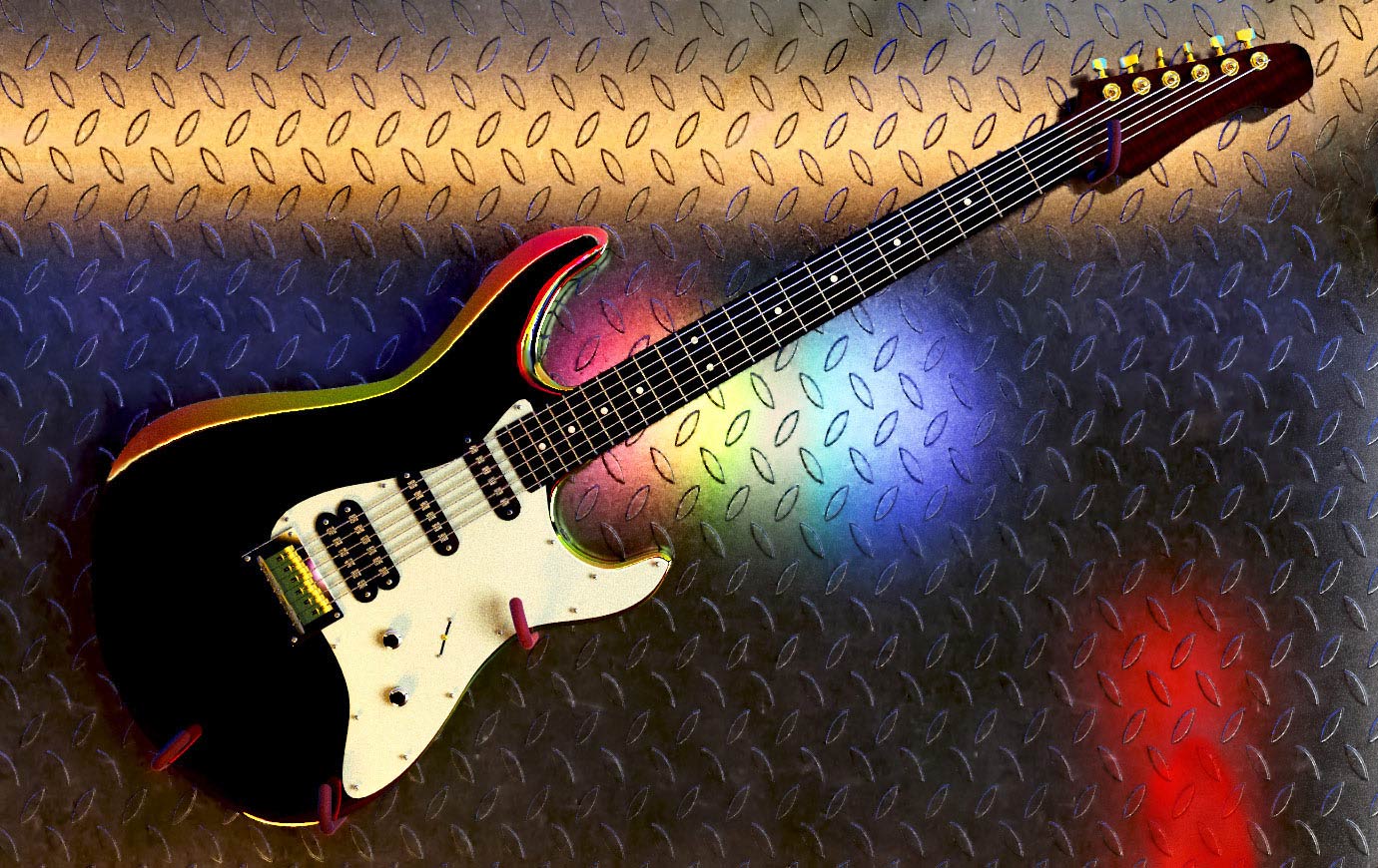 Graphiste 3D guitare et instruments de musique